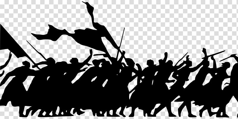 Silhouette of people, War , crowd transparent background PNG.