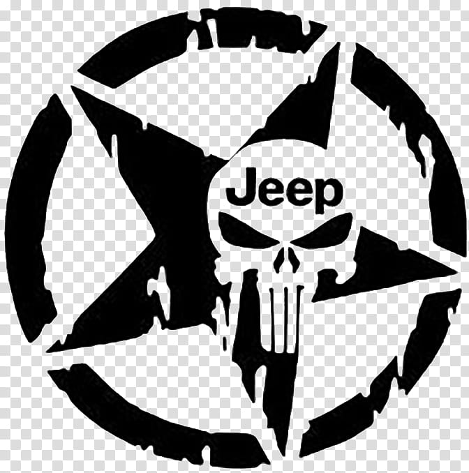 Punisher Logo, Jeep, Decal, Sticker, Car, Bumper Sticker.
