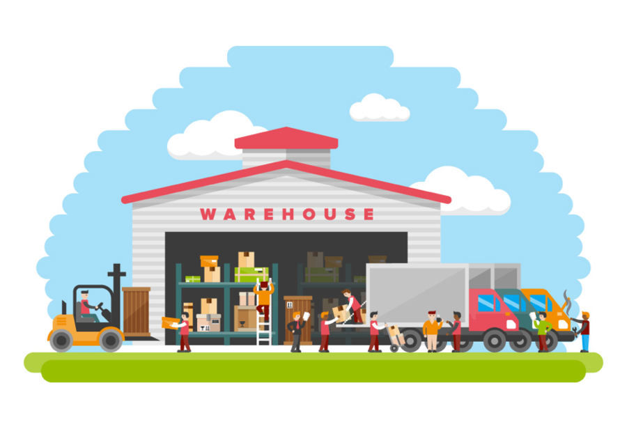 Warehouse Cartoon clipart.