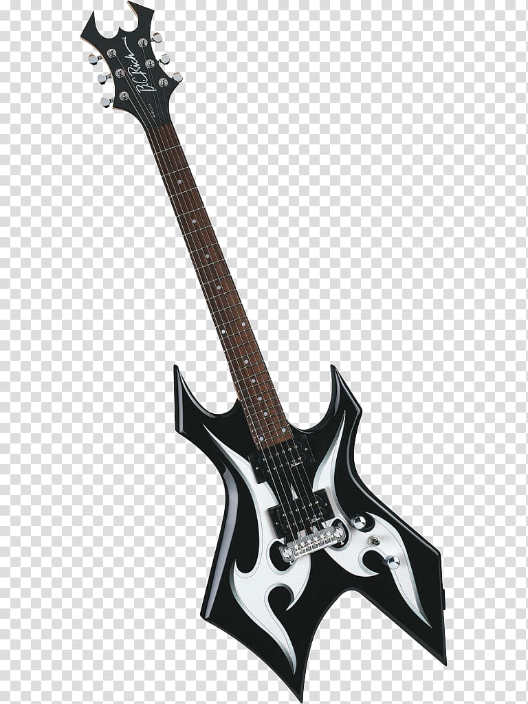 Black and gray warlock electric guitar transparent.