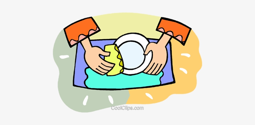 Person Doing The Dishes Royalty Free Vector Clip Art.