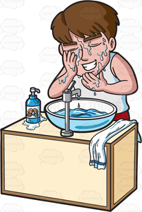Washing Face Clipart.