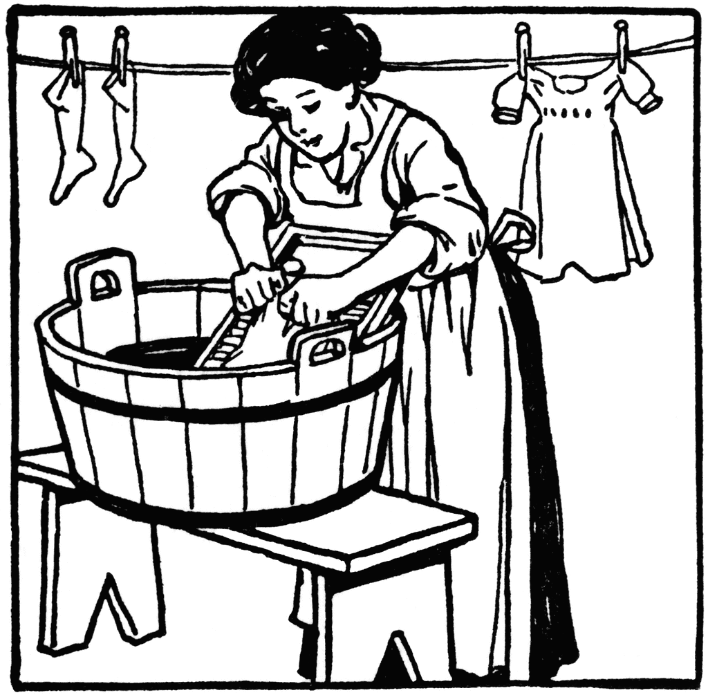 Washing Clothes Clipart.