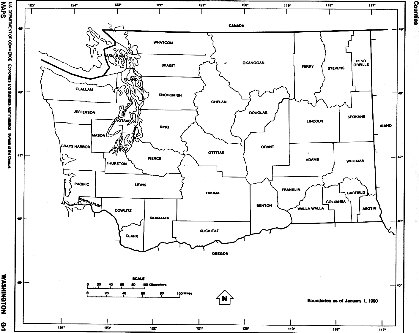 Outline Map Of Washington State With Washington State Outline.