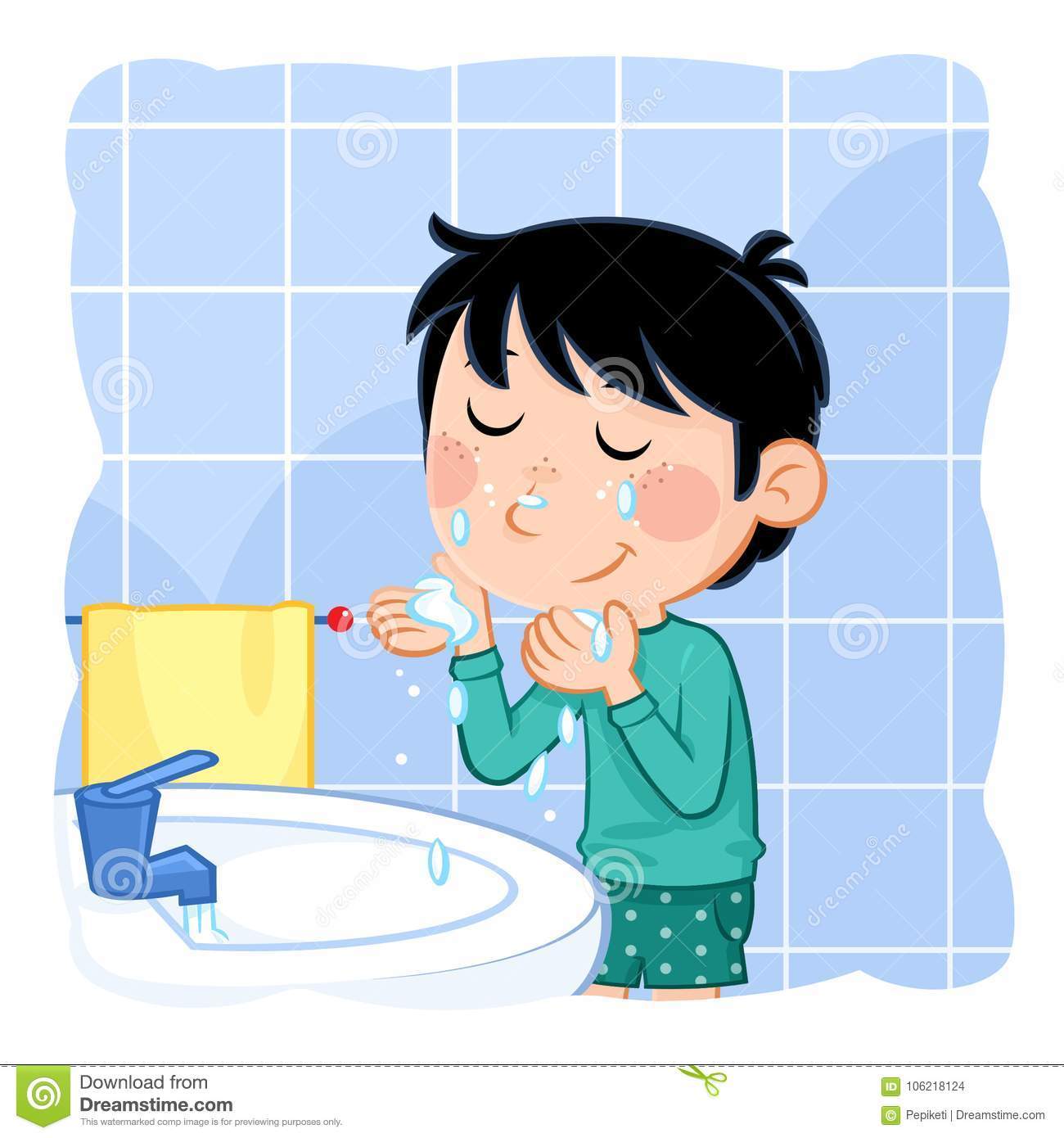 Boy washing face clipart 1 » Clipart Portal.