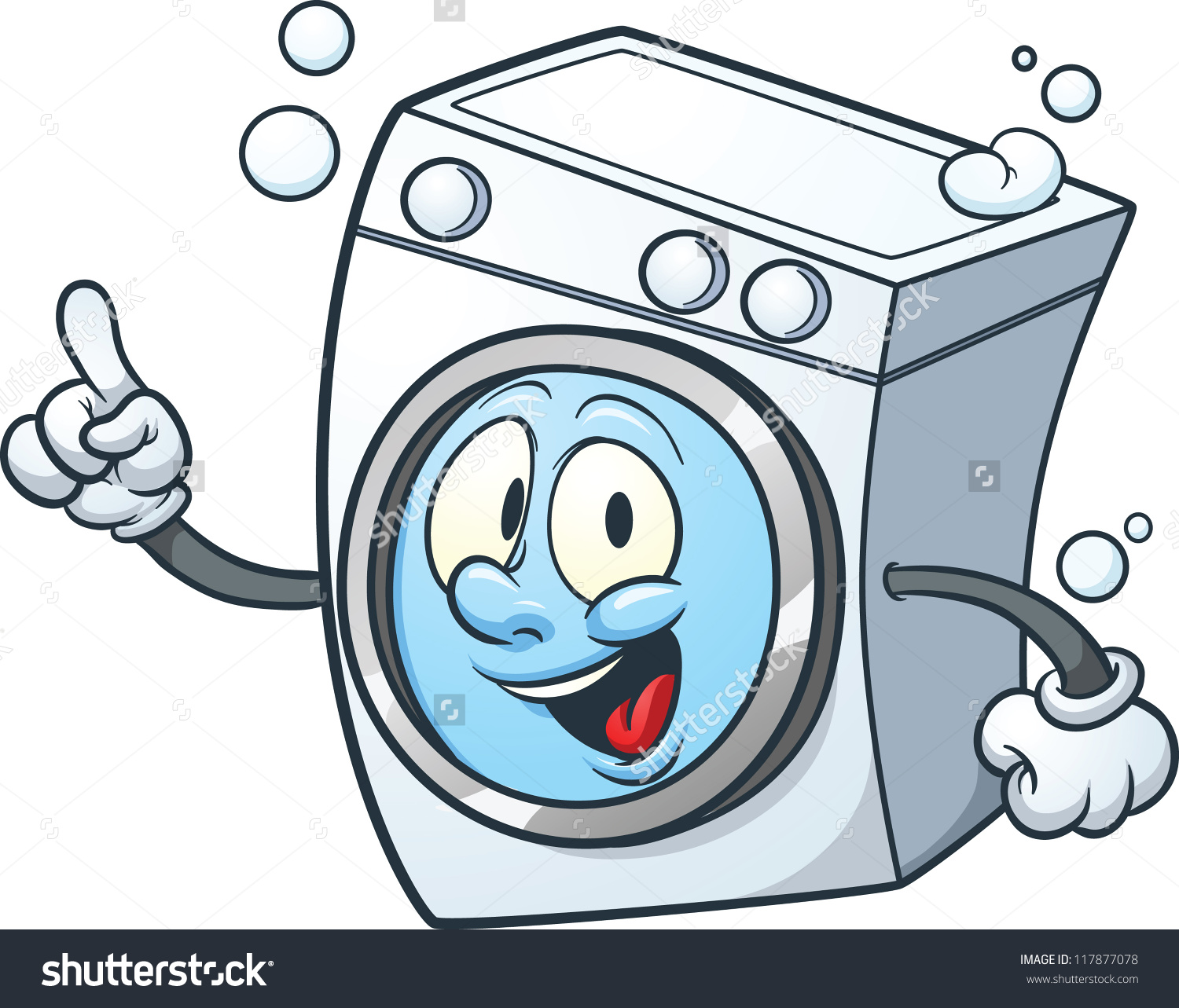 Happy Washing Machine Clipart.