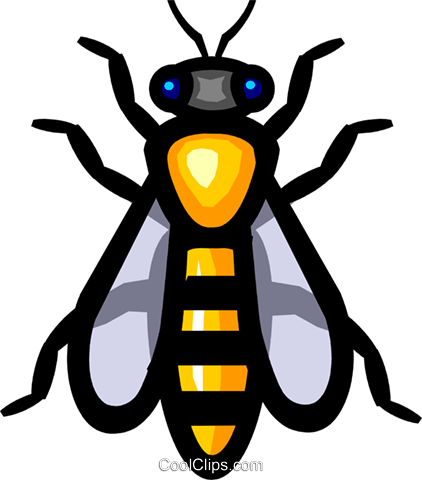 Symbol of a wasp Royalty Free Vector Clip Art illustration.