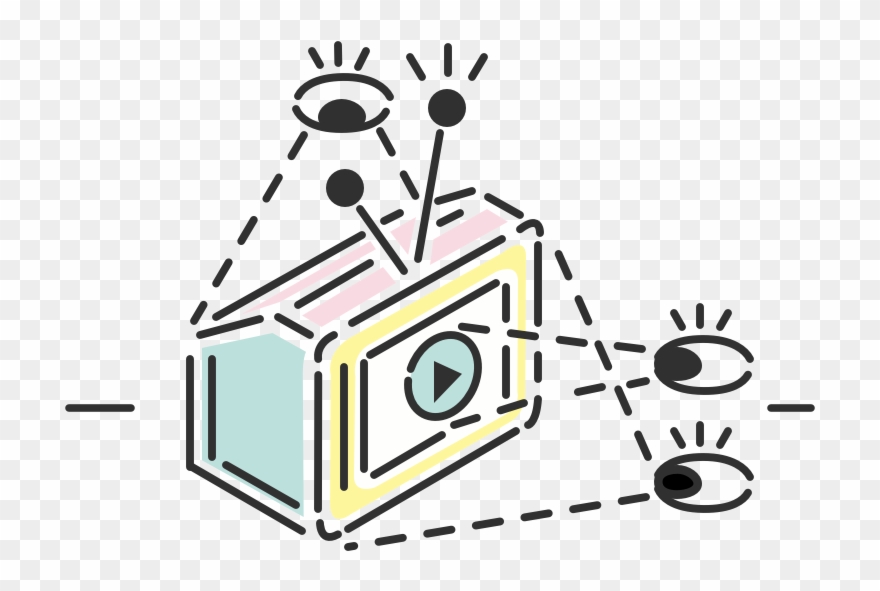 Feature Illustration Of Eyes Watching A Play Button Clipart.