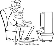 Watching tv clipart black and white 1 » Clipart Station.