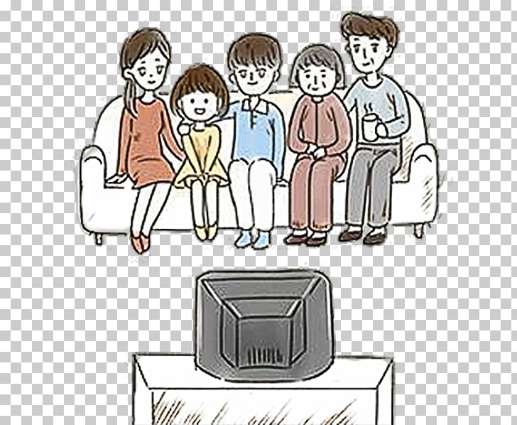 Cartoon Television Drawing Illustration, Cartoon family.