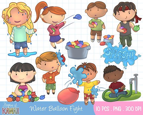 Clipart, Digital Download, Instant Download, Water Balloons.