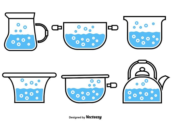 Boiling Water Vector Icons.