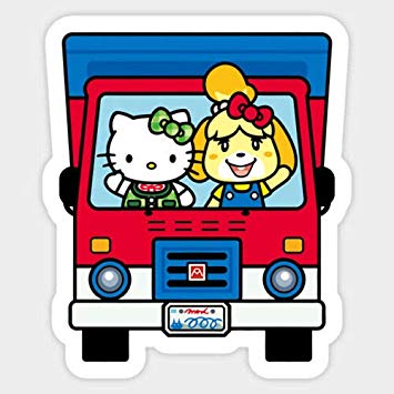 Amazon.com: Vinyl Sticker Animal Crossing Hello Kitty and.