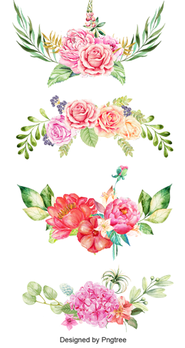 Watercolor Flowers PNG Images.