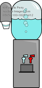 Clip Art Image of a Cartoon Water Cooler.
