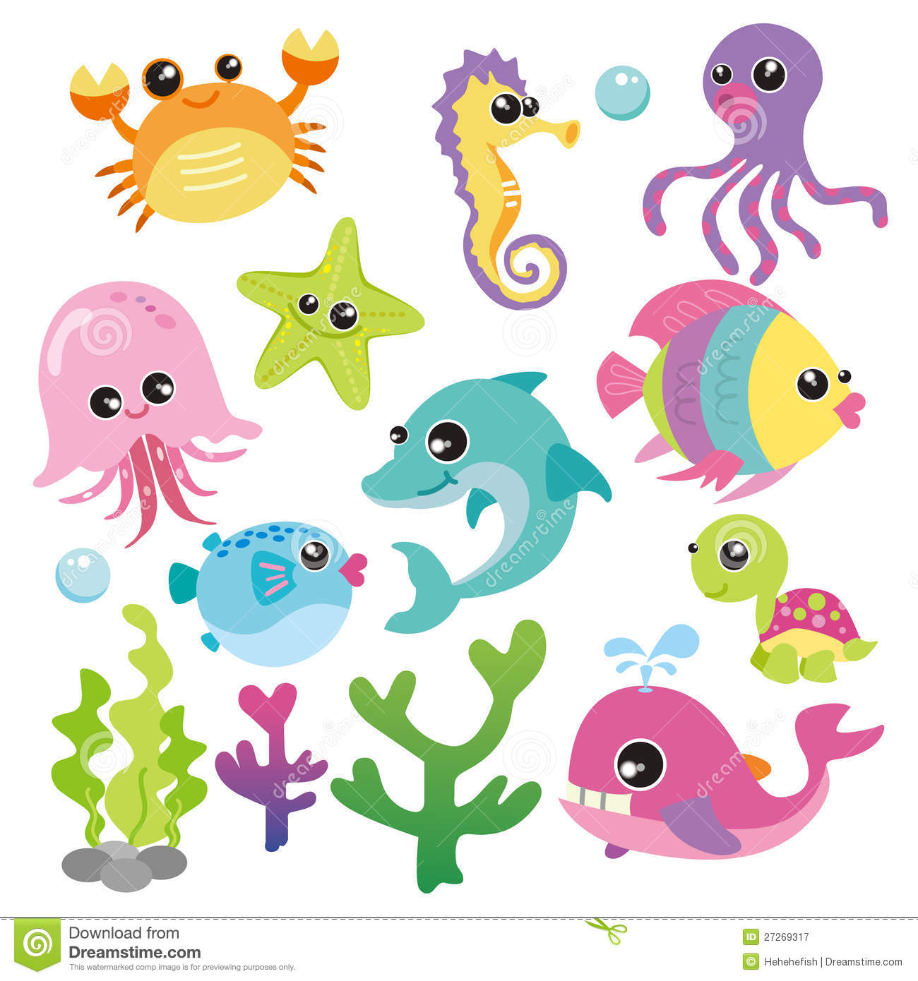 Baby Sea Creatures Royalty Free Stock Photography.