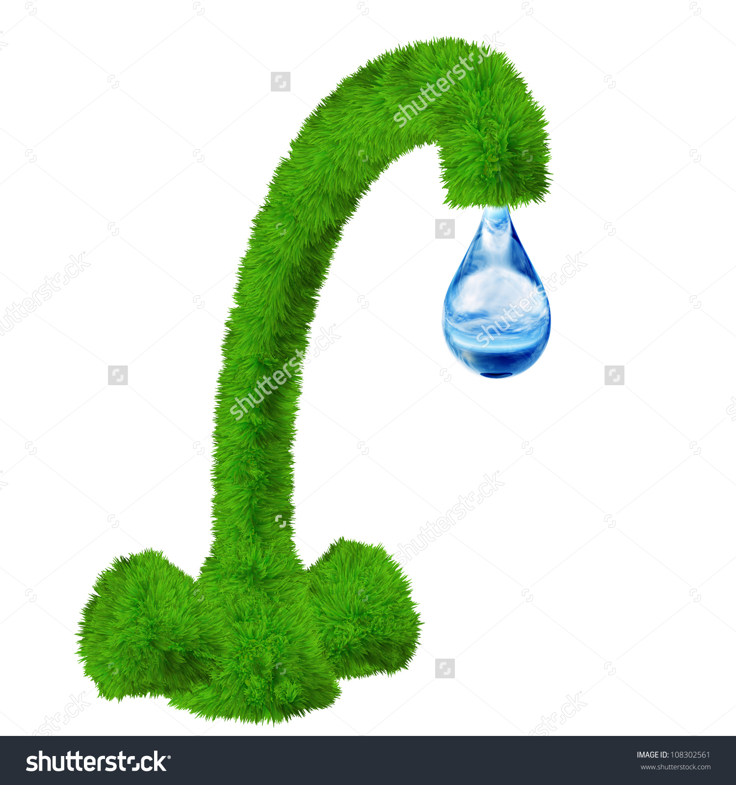 High Resolution Concept Conceptual Green Fresh Stock Illustration.