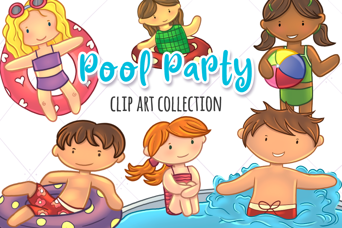 Pool Party Summer Fun Clip Art Collection.