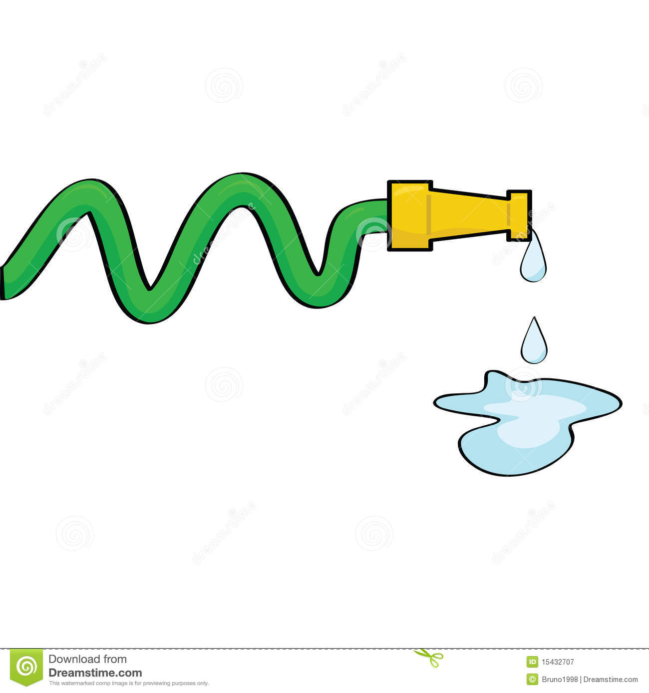 Hose Spraying Water Clipart.