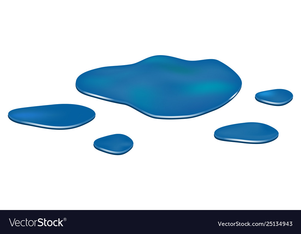 Puddle water spill clipart blue stain plash.