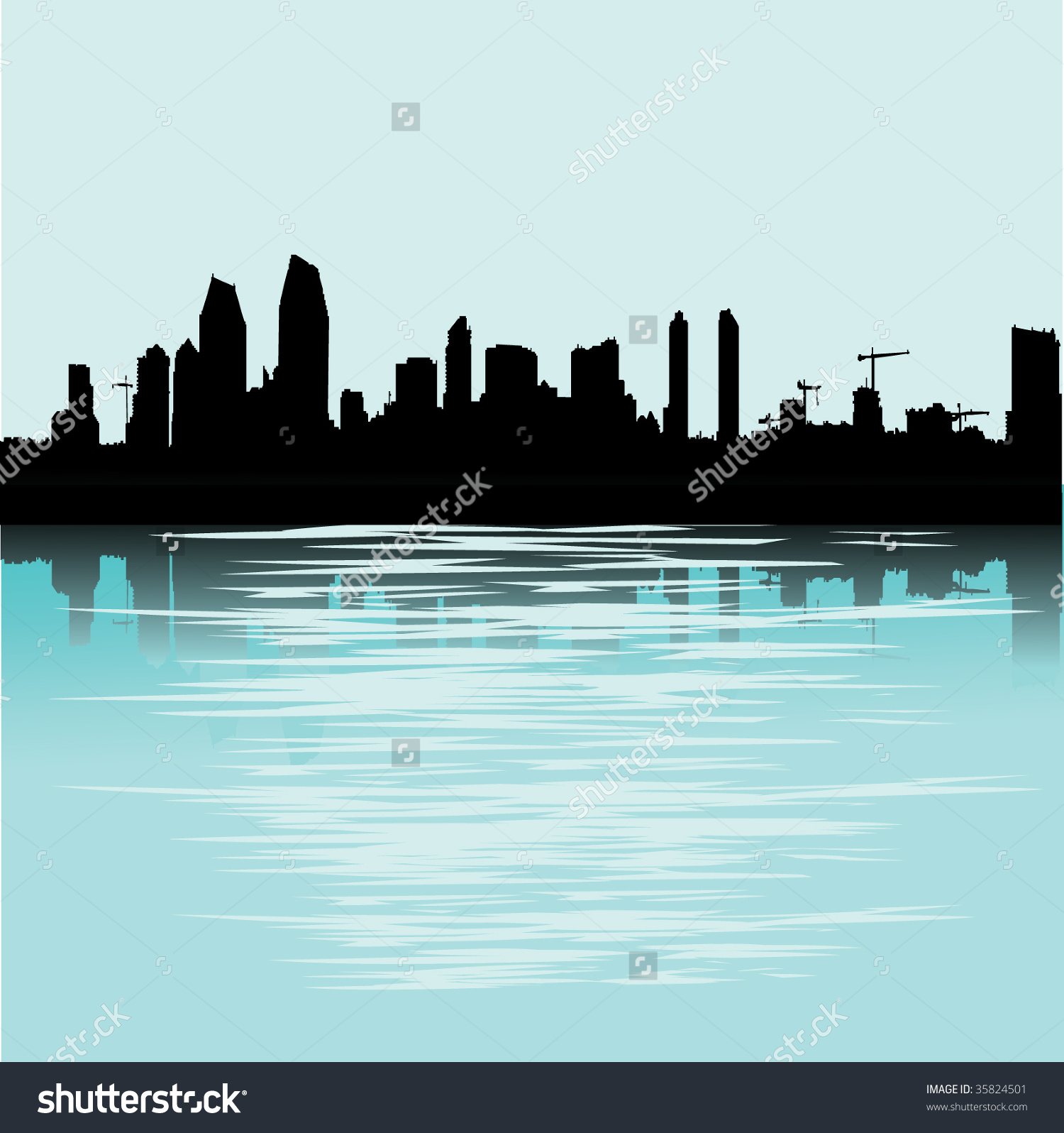 Water reflection clipart.
