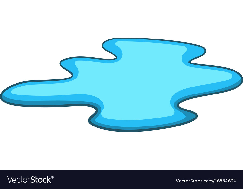 Puddle of water icon cartoon style vector image.