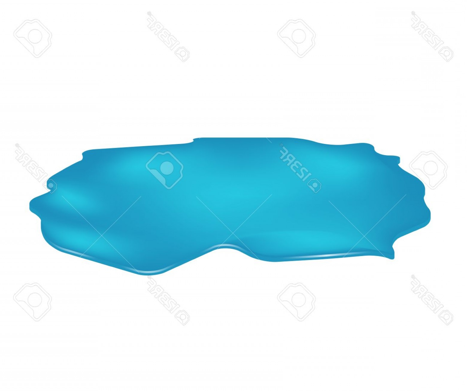 Photostock Vector Puddle Of Water Spill Clipart Blue Stain.
