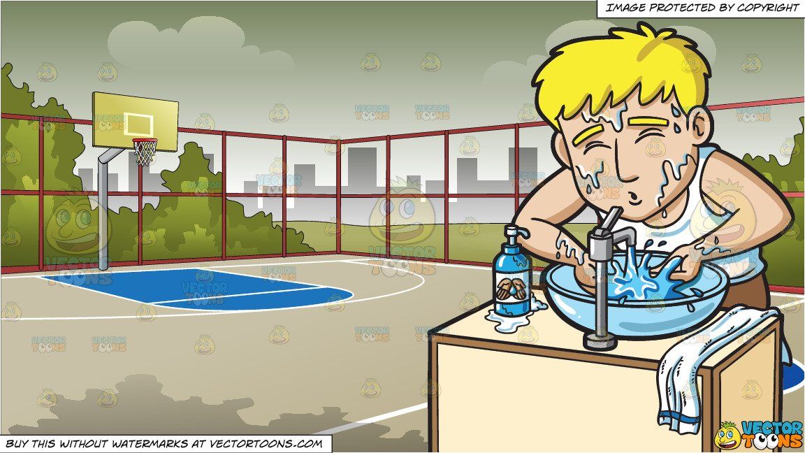 clipart #cartoon A Man Splashing Water On His Face and.