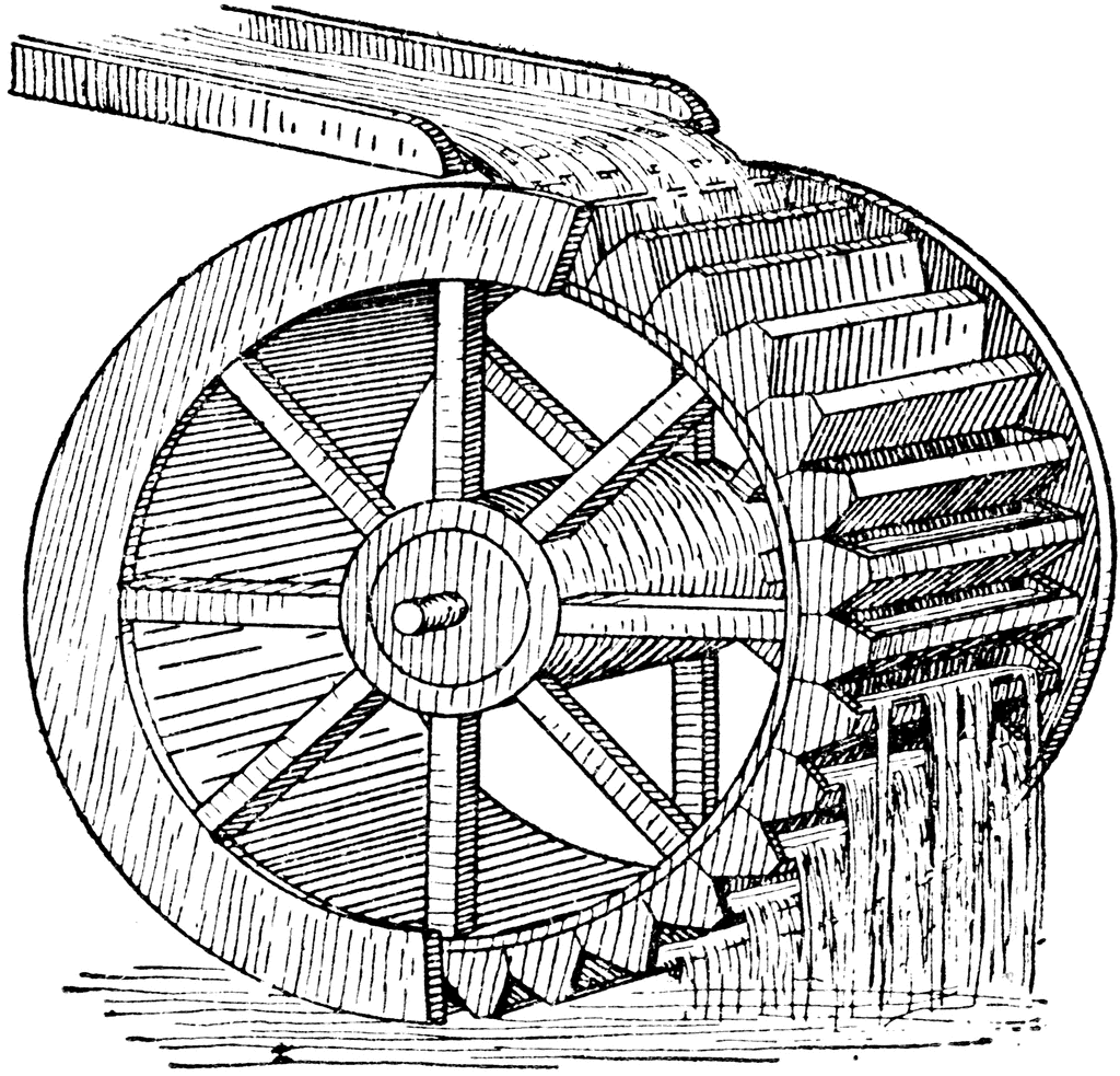 Waterwheel Clipart.