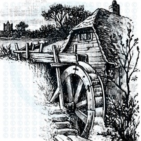 Water Wheel Mill Clipart.