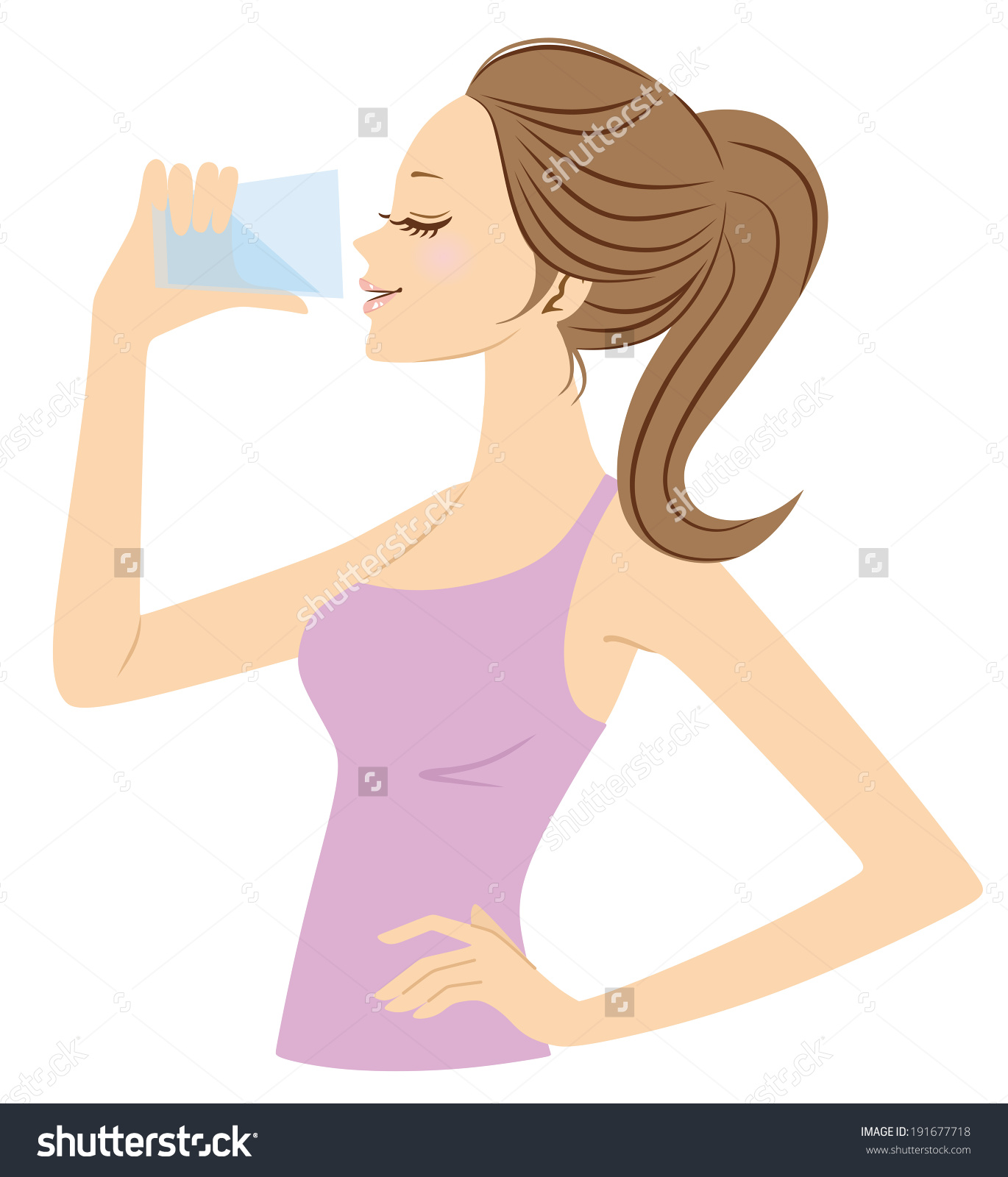 Women Who Drink Water Stock Vector 191677718.