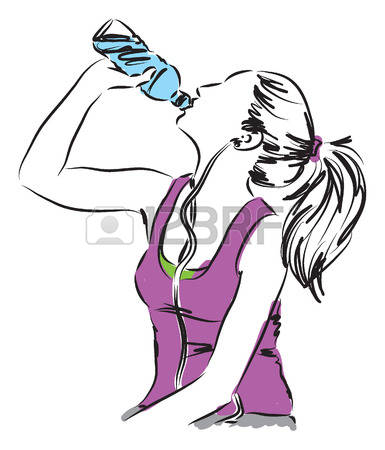 1,046 Woman Drinking Water Cliparts, Stock Vector And Royalty Free.
