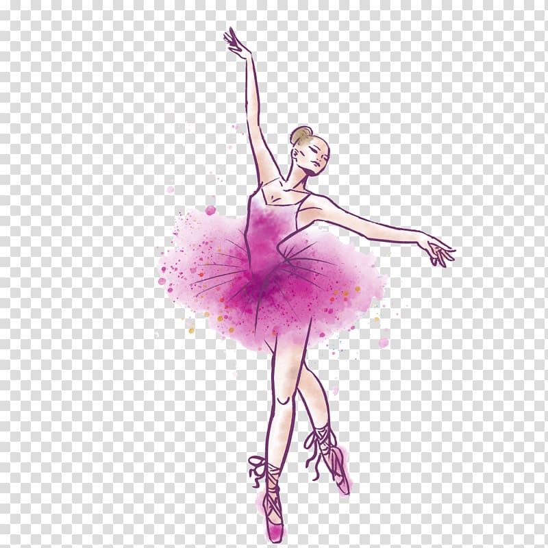 Ballerina illustration, Ballet Dancer Watercolor painting.
