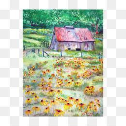 Watercolor Barn PNG and Watercolor Barn Transparent Clipart.