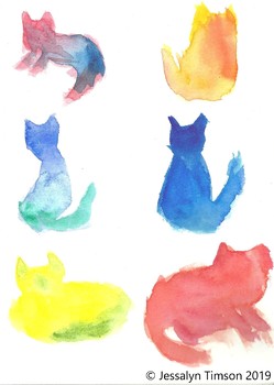 Watercolor Cats Clipart.