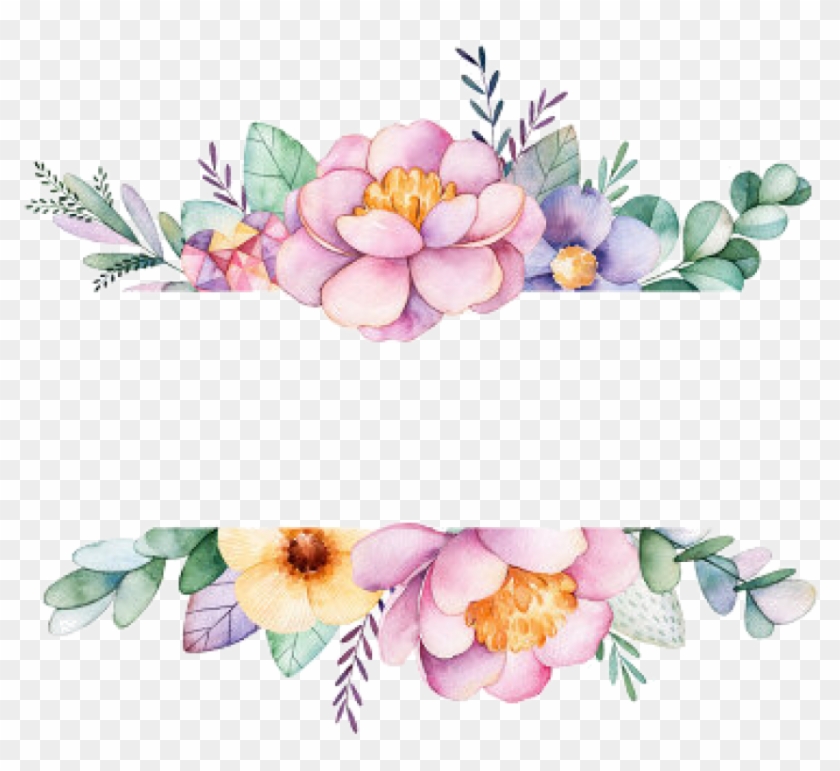 Free Png Download Watercolor Flowers Frame Png Images.