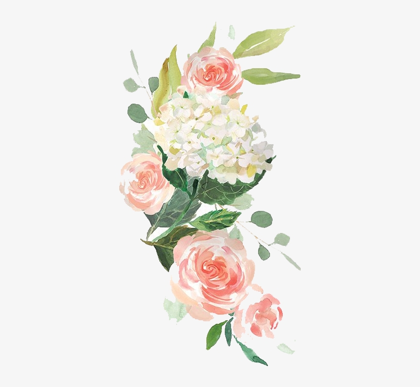 Free Elegant Watercolor Flowers Twitter Background.