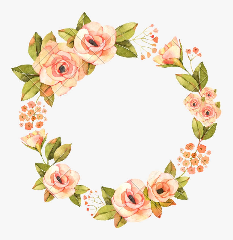 Watercolor Flower Wreath Png Image Free Download.