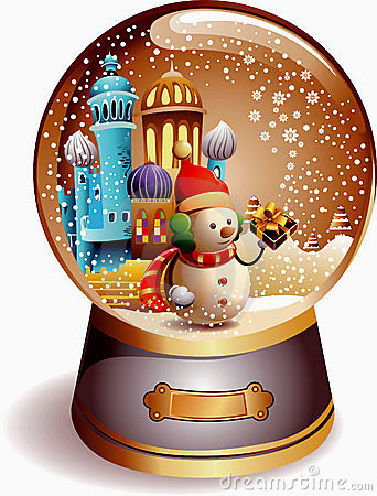 Classy Snowman Snow Globe Royalty Free Stock Images.