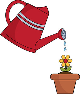 Watering can pouring water clip art.