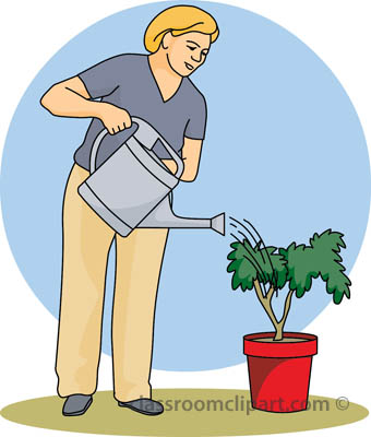 Watering Plants Clipart.