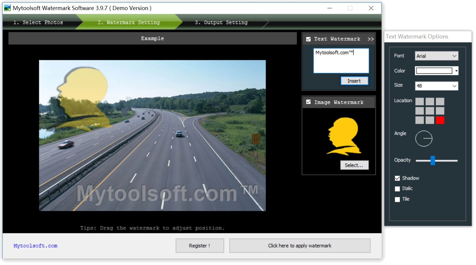 Mytoolsoft Watermark Software.