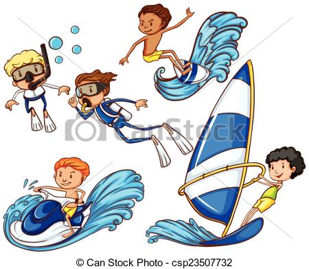Watersports Clipart Vector Graphics. 260 Watersports EPS clip art.