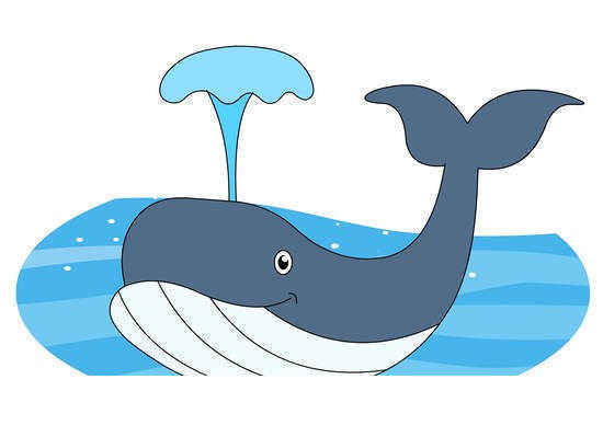Cartoon Whale Clipart Water Spout With.