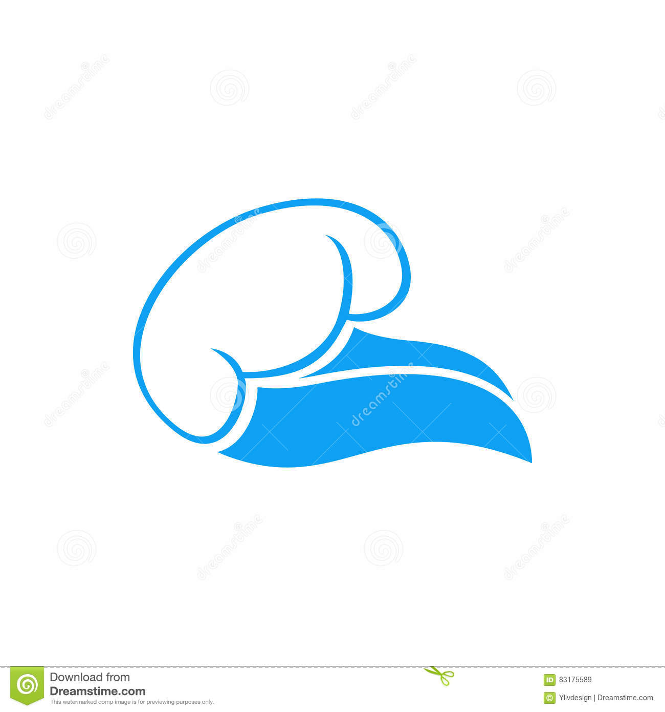 High Sea Wave With Foam Icon, Simple Style Stock Vector.