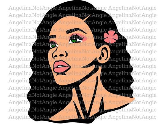 SVG DXF Corinne Biracial Lady Clip Art African American.