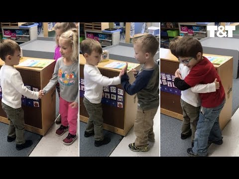 Kids Choose Own Greeting To Start School Day.