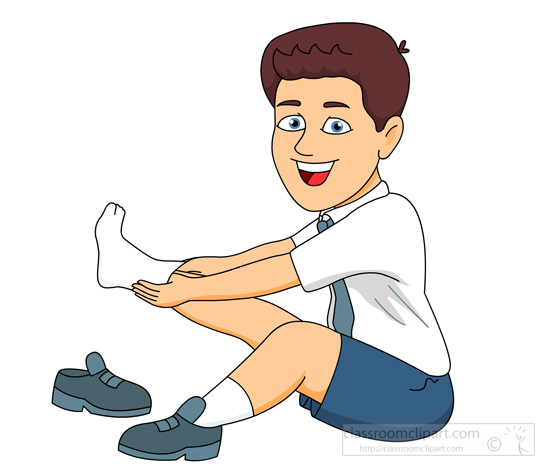 Put On Socks And Shoes Clipart.