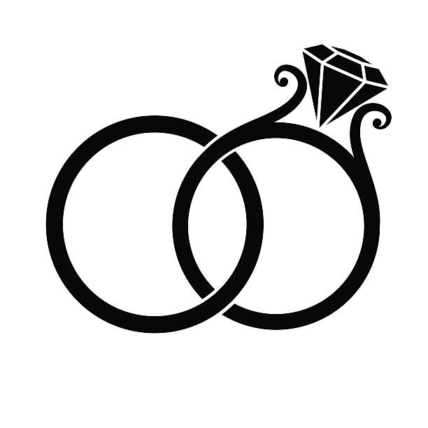Linked Wedding Rings Clipart.