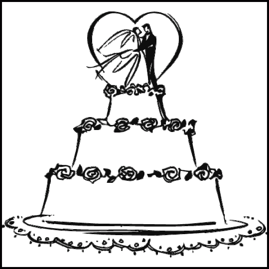 Wedding cake clipart black and white » Clipart Station.